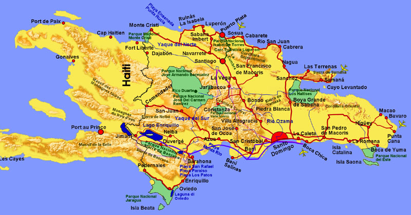 Landkarte DomRep - Dominikanische Republik Informationen